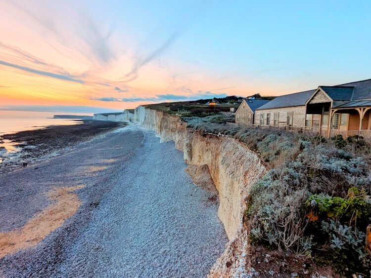Houses near cliff edge