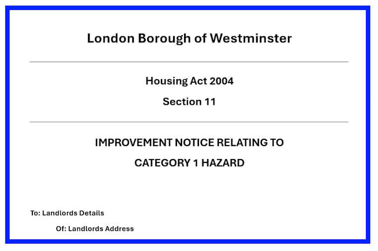 Landlord improvement notice