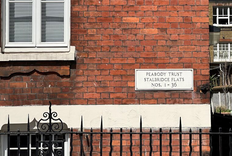 Sign on Peabody flat