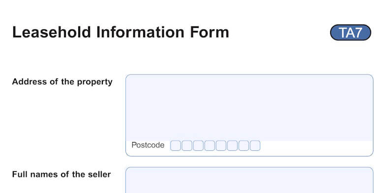 TA7 form used to sell a flat